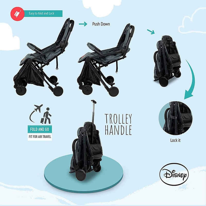 Disney Mickey Mouse Light Weight Travel Stroller For 0 - 36 Months Baby - S101 Mickey