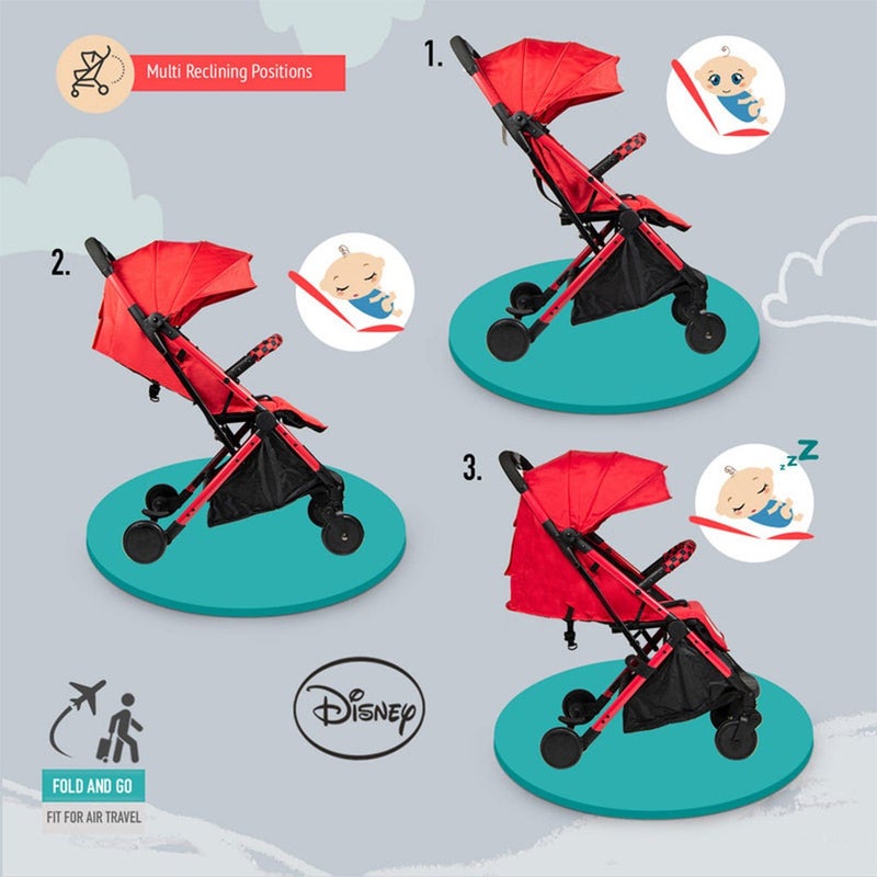 Disney Cars Lightning McQueen Light Weight Travel Stroller For 0 - 36 Months Baby - S101 Cars