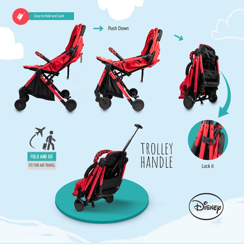 Disney Cars Lightning McQueen Light Weight Travel Stroller For 0 - 36 Months Baby - S101 Cars