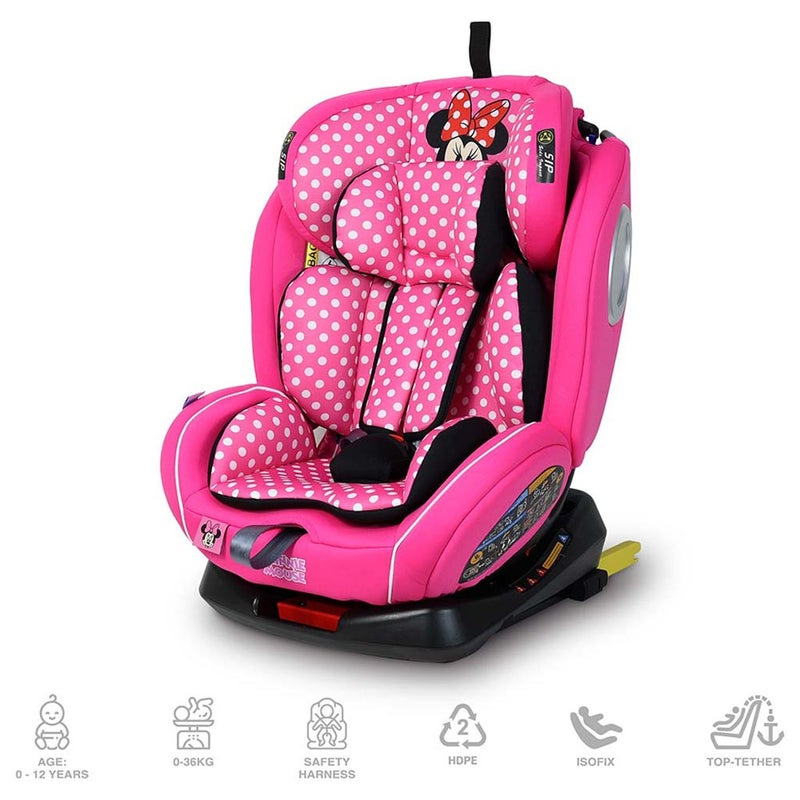 Disney Minnie Mouse 4-In-1 Car Seat For Baby & Kids Up to 36 Kg YC06- Minnie -A