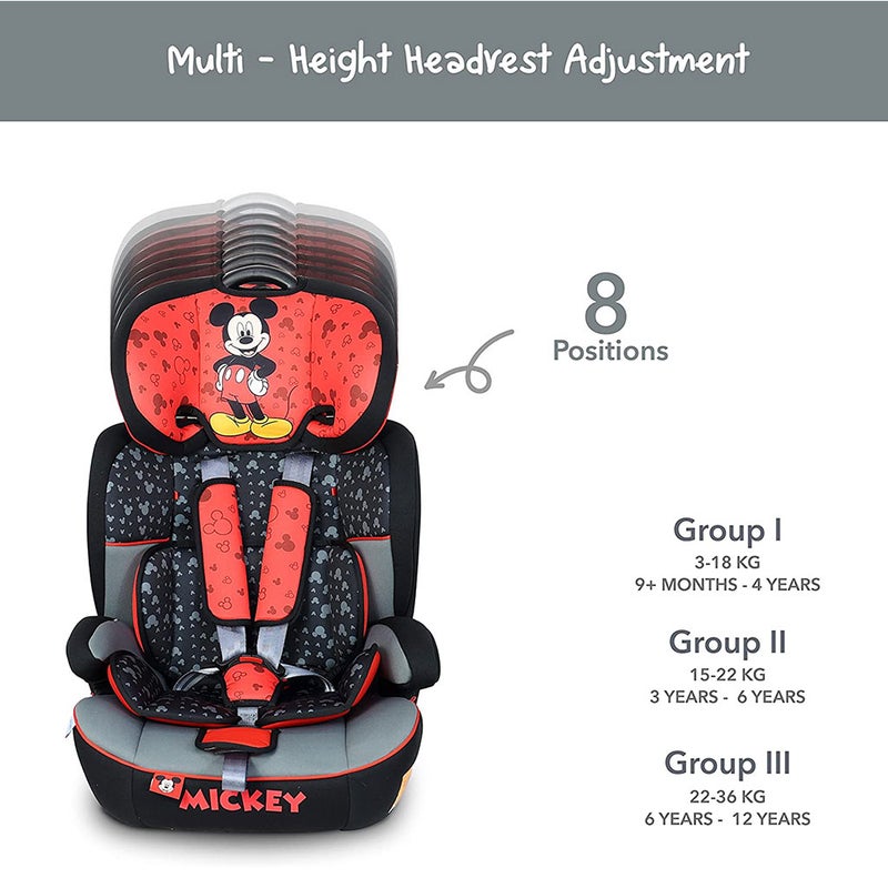 Disney Mickey Mouse 3-In-1 Car Seat For Baby/Kids Up to 36kg ZY10