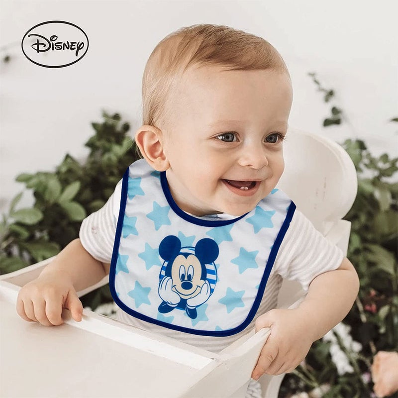 Disney Mickey Mouse Washable Waterproof Cotton Bibs For Babies, Pack of 3's