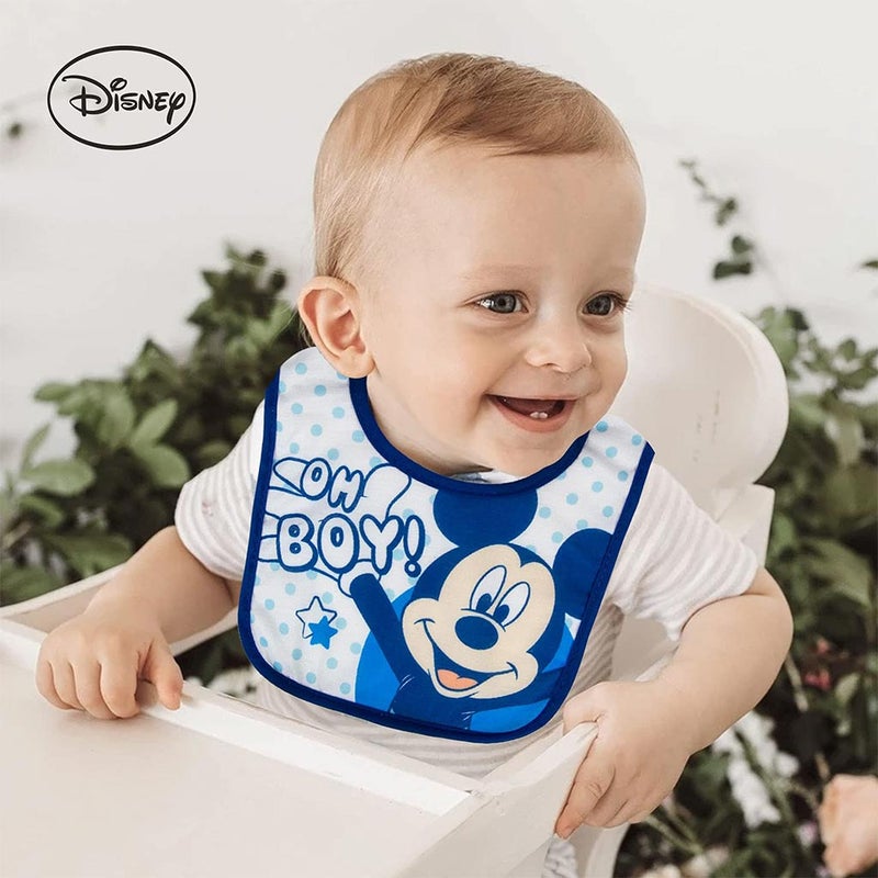 Disney Mickey Mouse Washable Waterproof Cotton Bibs For Babies, Pack of 3's