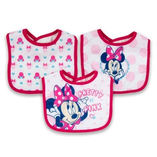 Disney Minnie Mouse Washable Waterproof Cotton Bibs For Babies, Pack of 3's