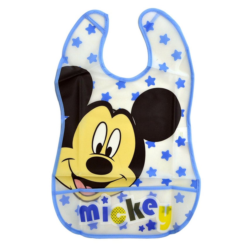 Disney Mickey Mouse Washable Waterproof Peva Apron Bib For 6+ Month Baby