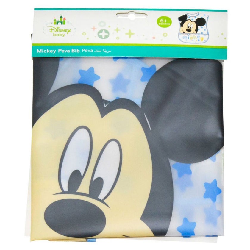Disney Mickey Mouse Washable Waterproof Peva Apron Bib For 6+ Month Baby