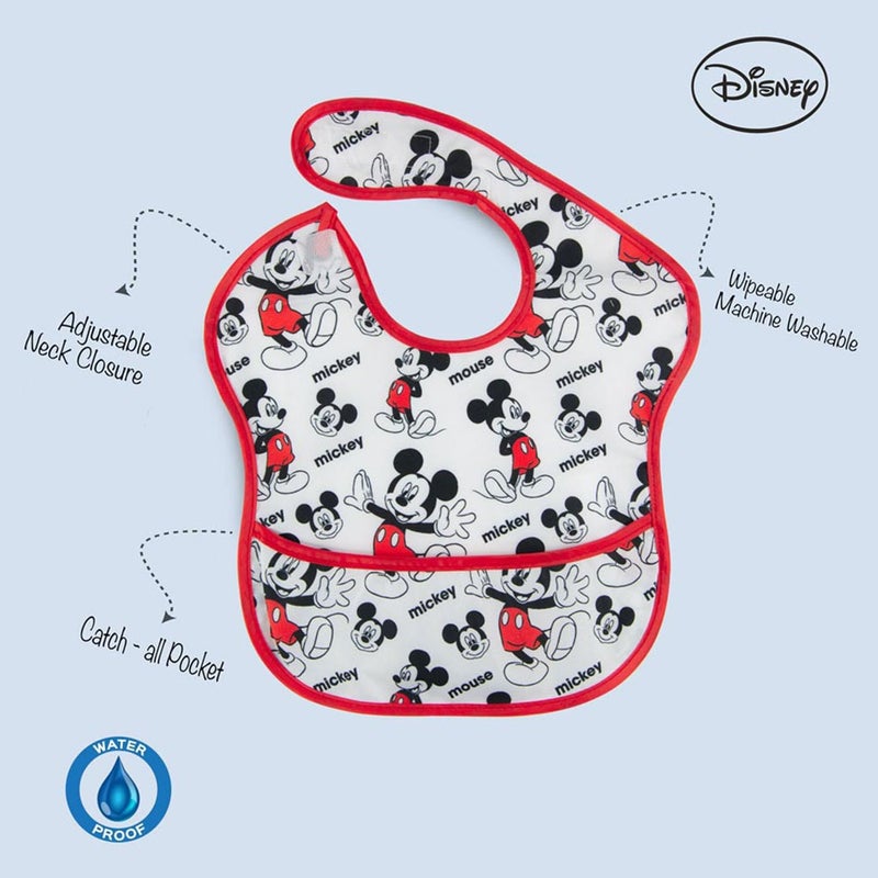 Disney Mickey Mouse Washable Waterproof Bib For 6+ Months Baby, Pack of 1's