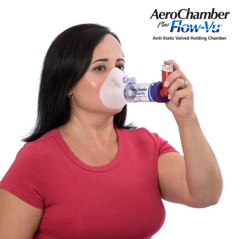 AeroChamber Plus Flow-Vu Anti-static Valved Holding Chamber Adult Mask - Small