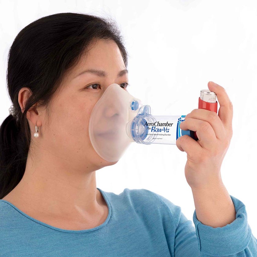 AeroChamber Plus Flow-Vu Anti-static Valved Holding Chamber Adult Mask - Medium