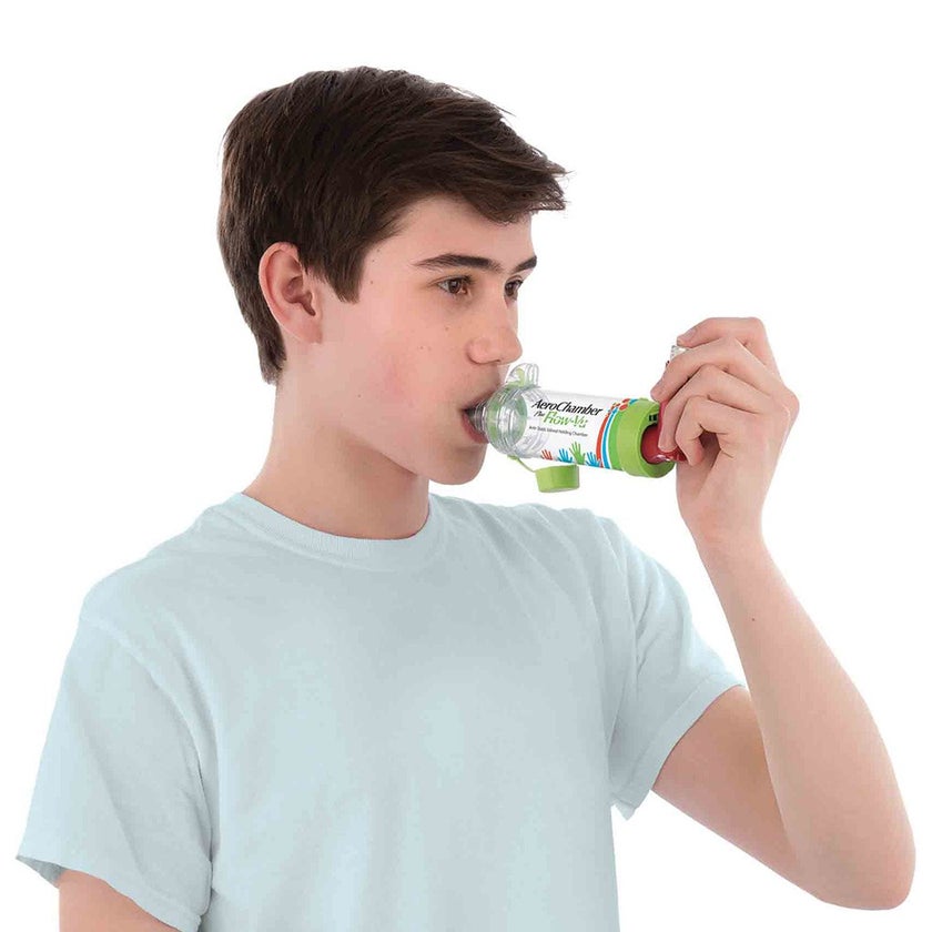 AeroChamber Plus Flow-Vu Anti-static Valved Holding Chamber With Mouthpiece For Youth