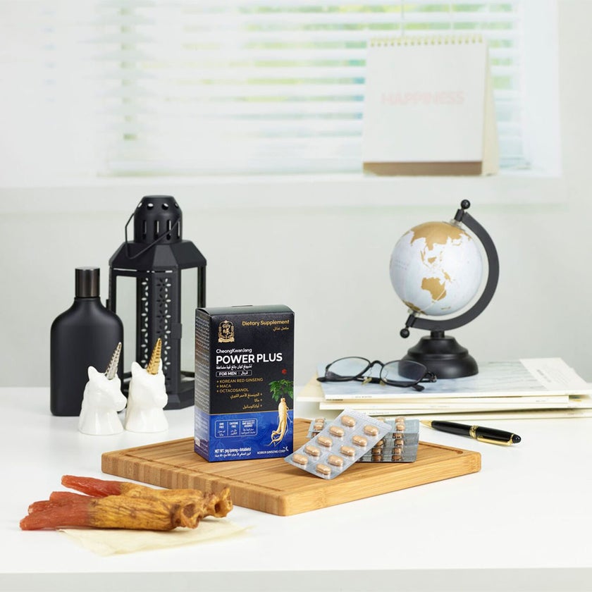 CheongKwanJang Power Plus Korean Red Ginseng + MACA + Octacosanol Tablet 500mg For Men, Pack of 60's