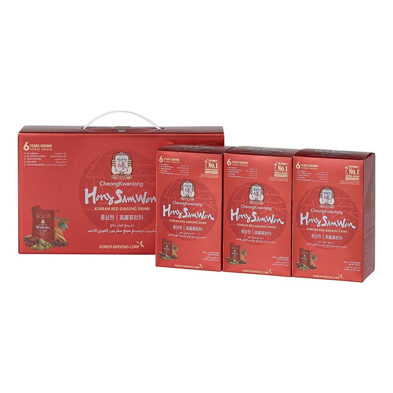 CheongKwanJang HongSamWon 6 Years Grown Korean Red Ginseng Energizing Health Drink 50ml For Men And Women, 30's