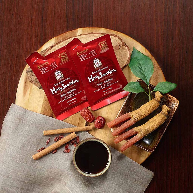 CheongKwanJang HongSamWon 6 Years Grown Korean Red Ginseng Energizing Health Drink 50ml For Men And Women, 30's