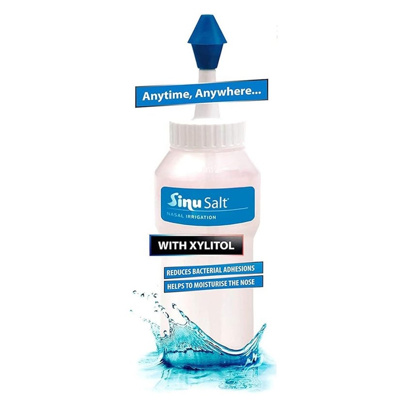 Sinusalt Nasal Irrigation Device & Salt + Xylitol 26 Dosed Sachets For Nasal Cleaning