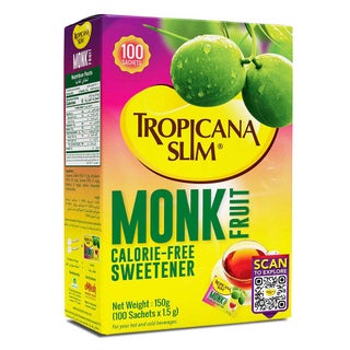 Tropicana Slim Monk Fruit Calorie Free Sweetener Sachets, Pack of 100's