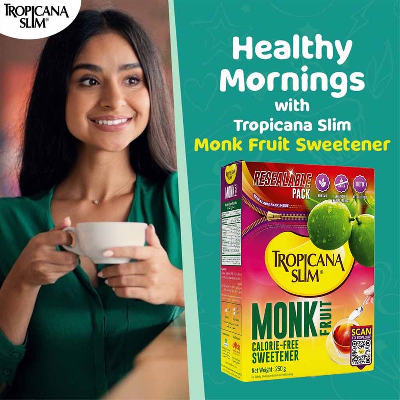 Tropicana Slim Monk Fruit Calorie Free Sweetener, Resealable Pack of 1's