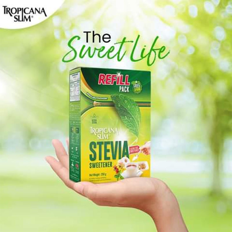 Tropicana Slim Calorie Free Sweetener With Stevia, 250g Refill Pack of 1's