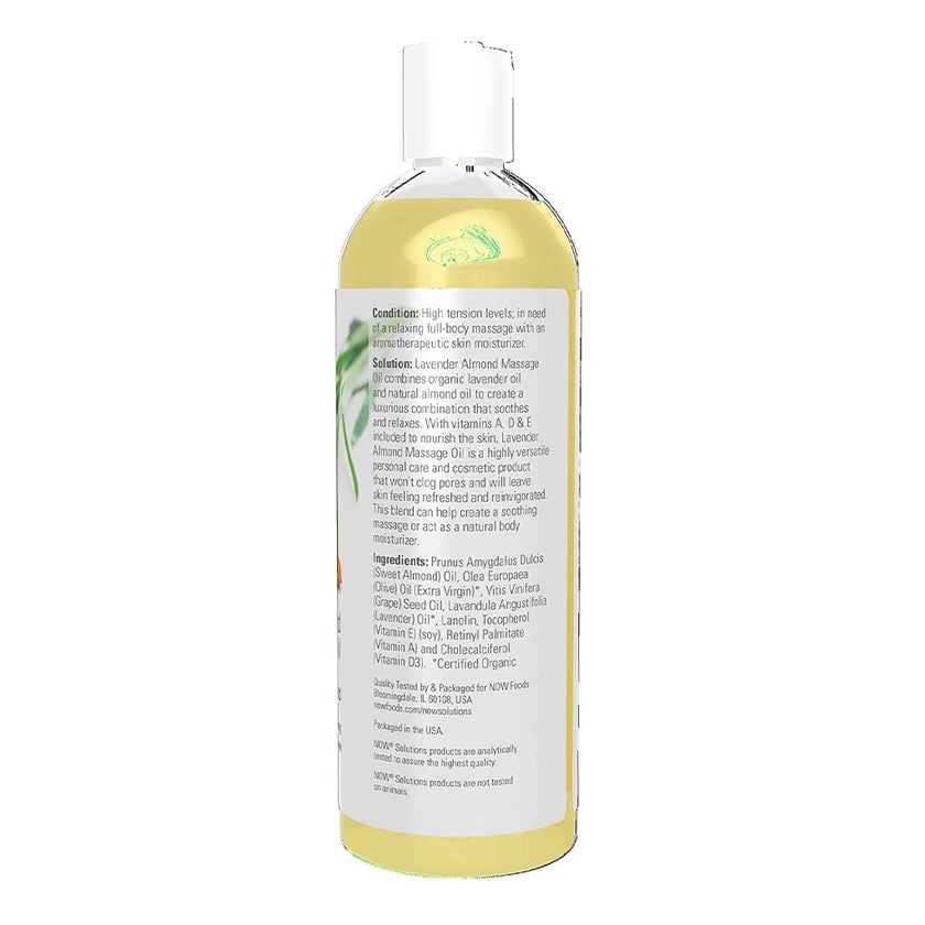 Now Solutions Paraben-Free Vitamin Infused Lavender Almond Massage Oil 473ml