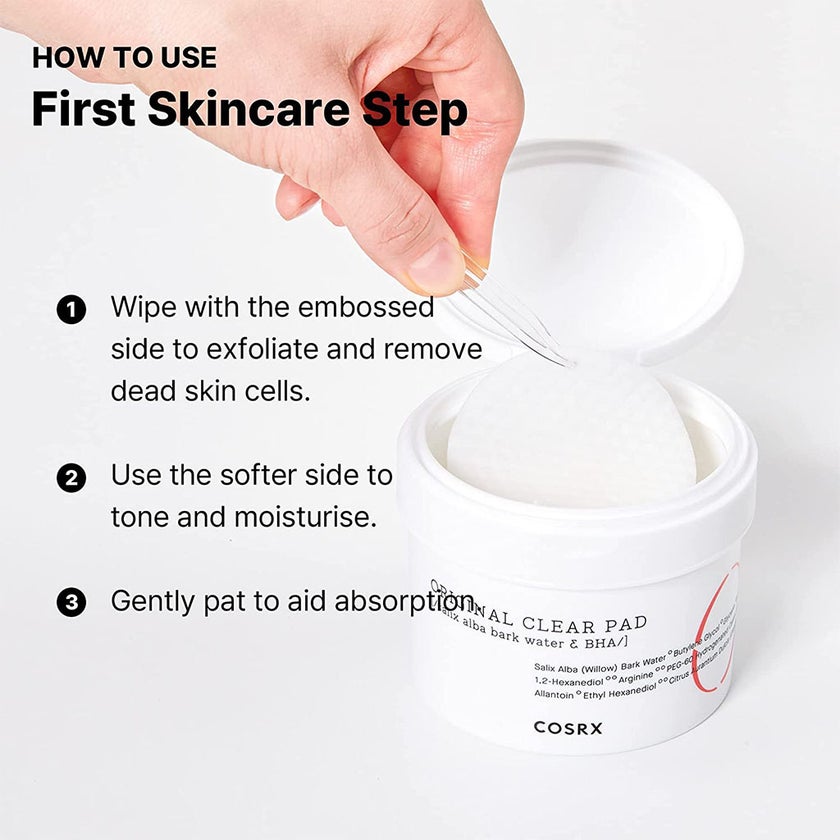 Cosrx One Step Original Clear Pad With 1% BHA, Single pack of 70's