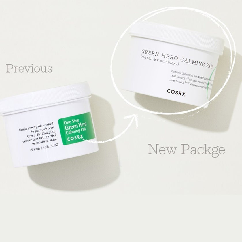 Cosrx One Step Green Hero Calming Pads, Pack of 70's