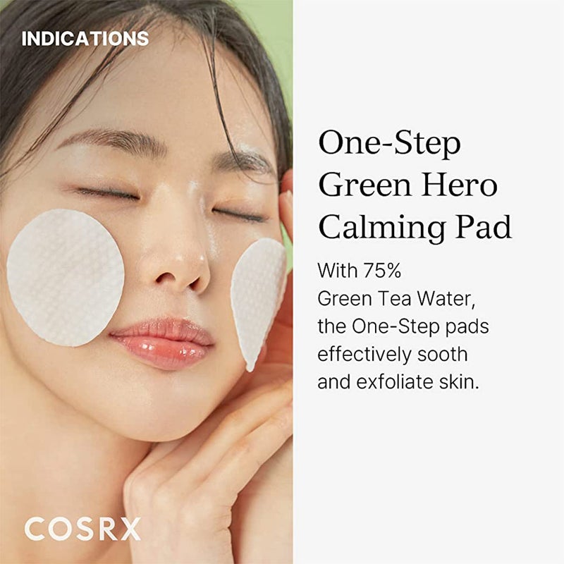 Cosrx One Step Green Hero Calming Pads, Pack of 70's