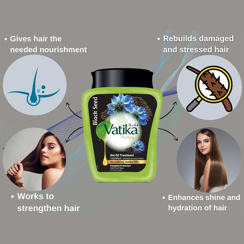 Dabur Vatika Black Seed Hammam Zaith Hot Oil Treatment Cream For Malnourished Hair 500g