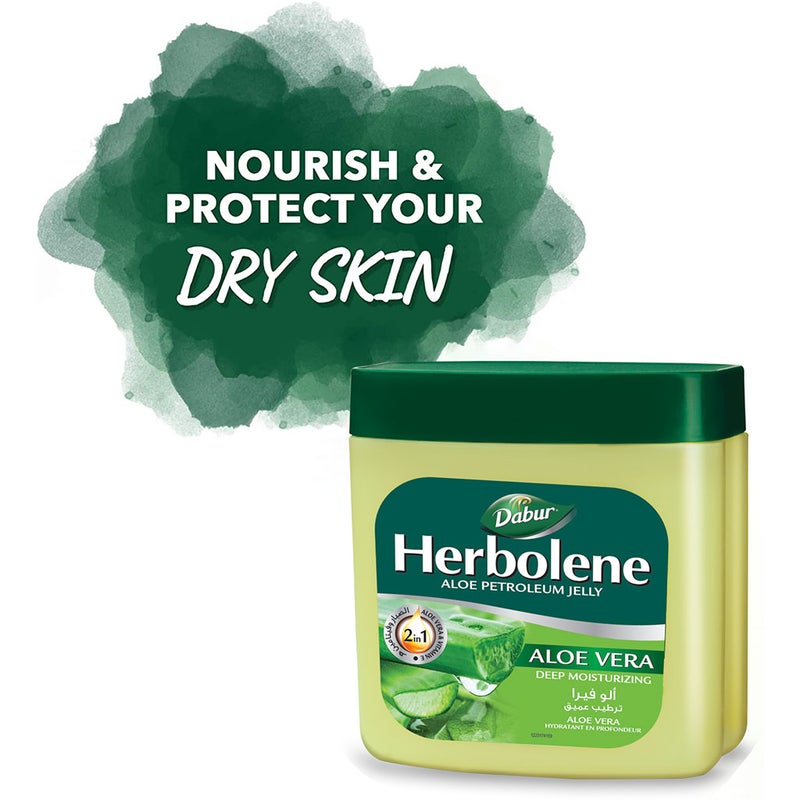 Dabur Herbolene 2-In-1 Aloe Petroleum Jelly With Aloe Vera And Vitamin E, Pack of 425ml +115ml
