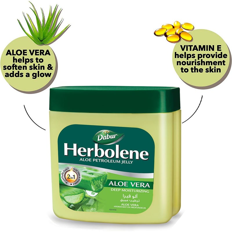 Dabur Herbolene 2-In-1 Aloe Petroleum Jelly With Aloe Vera And Vitamin E, Pack of 425ml +115ml