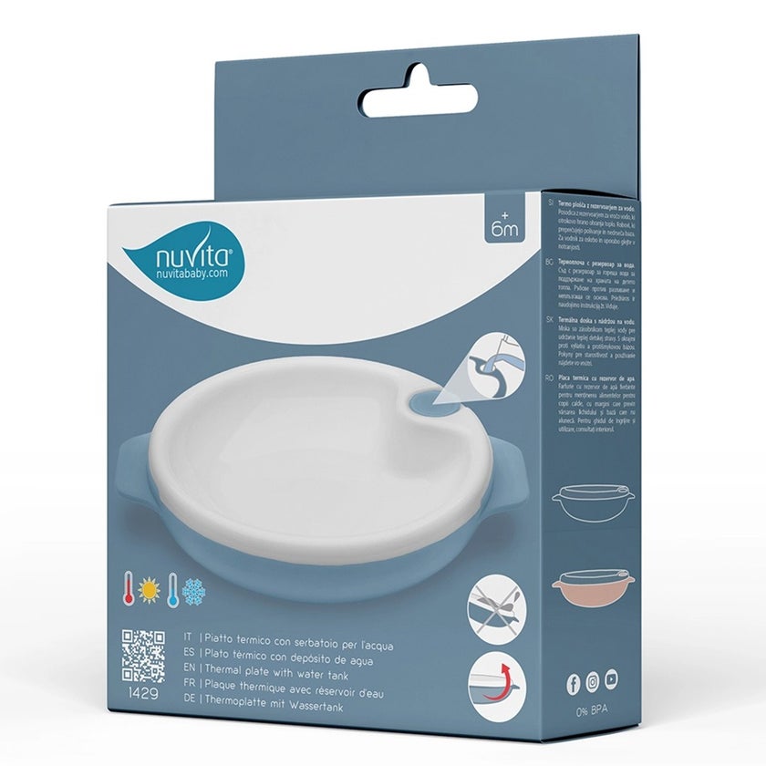 Nuvita Warm Plate With Hot Water Reservoir For 6+ Months Baby, Blue