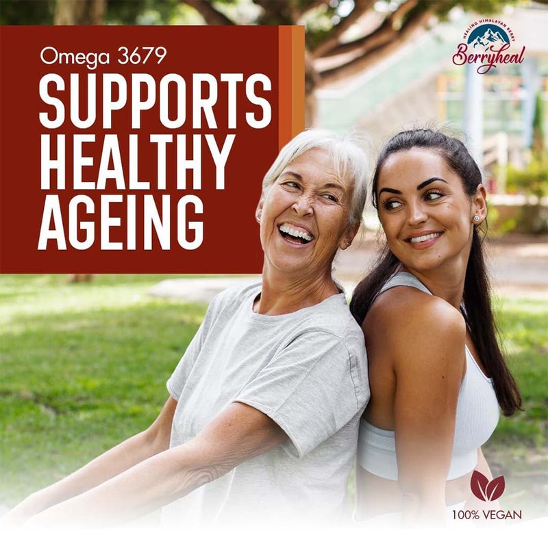 Berryheal Life Oil Omega 3-6-7-9 Sea Buckthorn Berry Oil Vegan Capsules For Immunity & Whole Body Wellness Pack of 60's