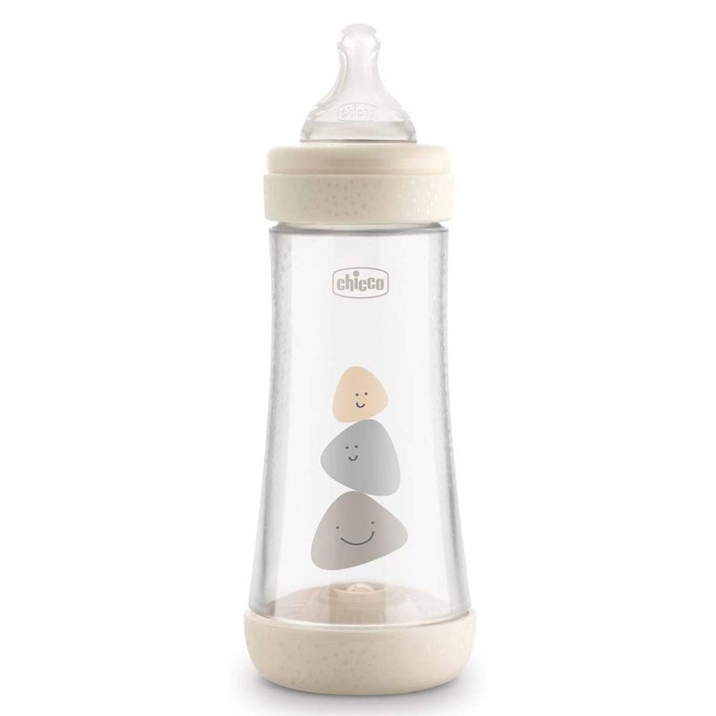 Chicco Perfect 5 Fast Flow Neutral Silicone Baby Feeding Bottle For 4+ Months - Neutral 300ml