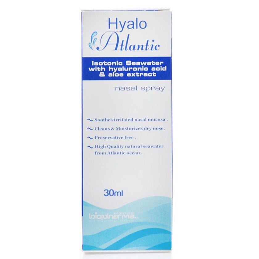 Hyalo Atlantic Isotonic Seawater Nasal Spray With Hyaluronic Acid & Aloe extract 30ml