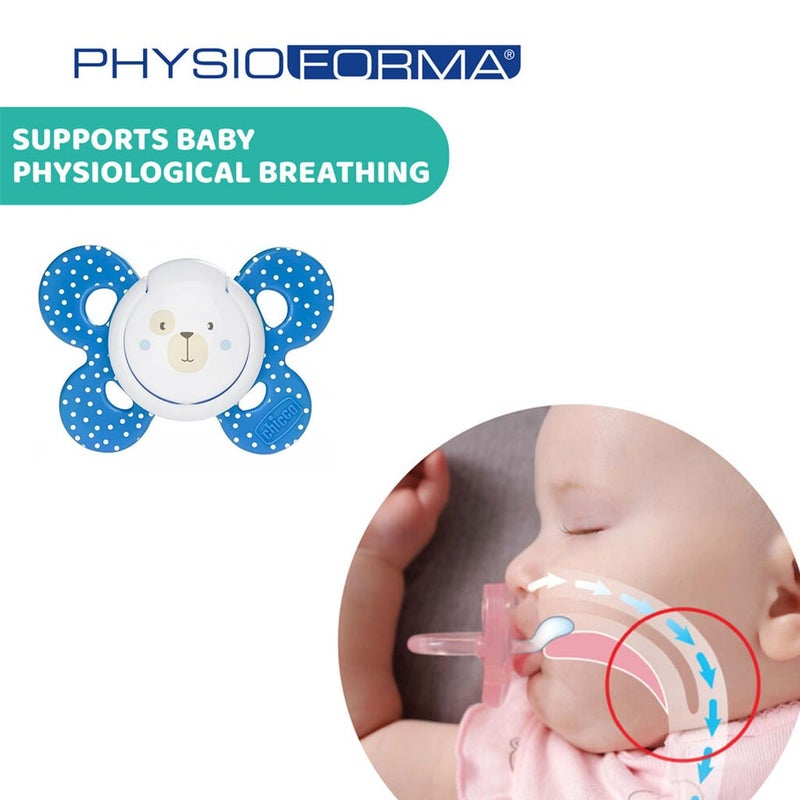 Chicco Physio Forma Comfort Soft Sense Silicone Soother For 6-16 Months Baby - Blue, Pack of 1's