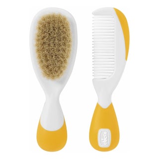 Chicco Brush & Comb Set For 0 Months+ Baby - Orange, Pack of 2 Pieces