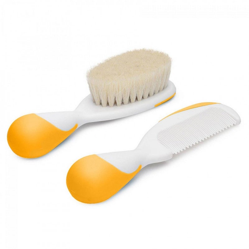 Chicco Brush & Comb Set For 0 Months+ Baby - Orange, Pack of 2 Pieces