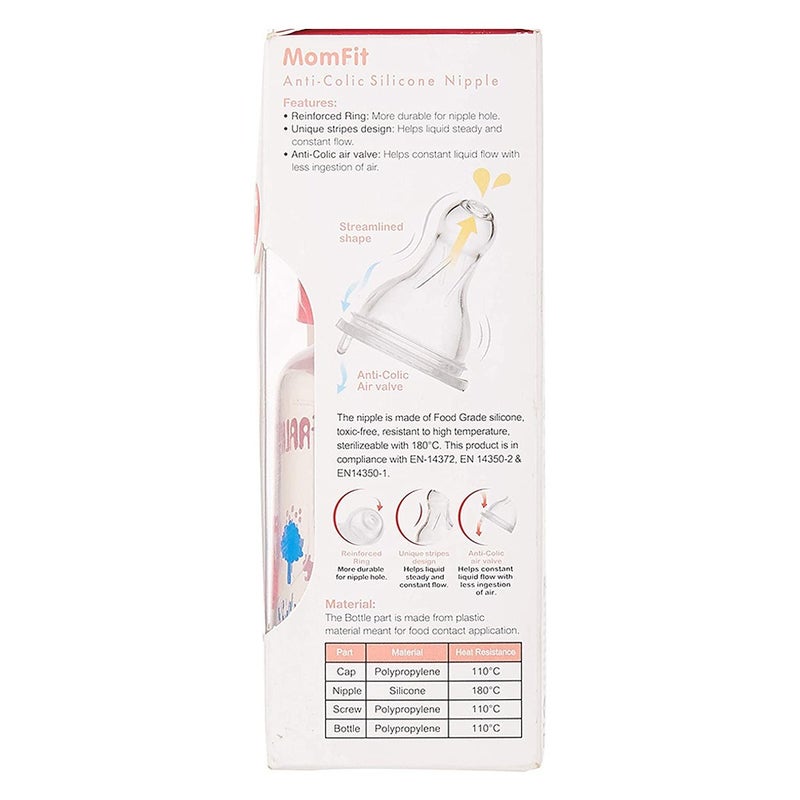 Farlin Standard Neck Animal Series PP Feeding Bottle, Pink AB-41011 (G) 140ml, Pack of 1's