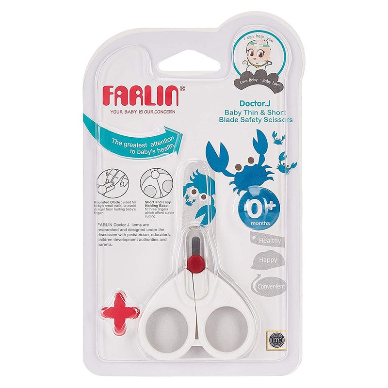 Farlin Doctor.J Thin And Short Blade Baby Safety Scissor BF-160B, Pack of 1's