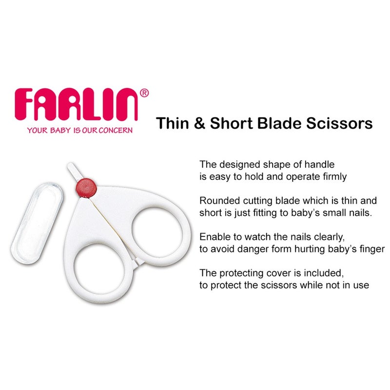 Farlin Doctor.J Thin And Short Blade Baby Safety Scissor BF-160B, Pack of 1's