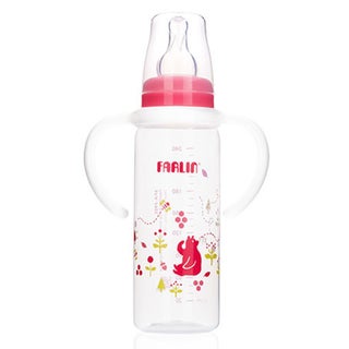 Farlin Animal Series 240ml Standard Neck PP Feeding Bottle With Handle For 3 Months+ Baby, Pack of 1's