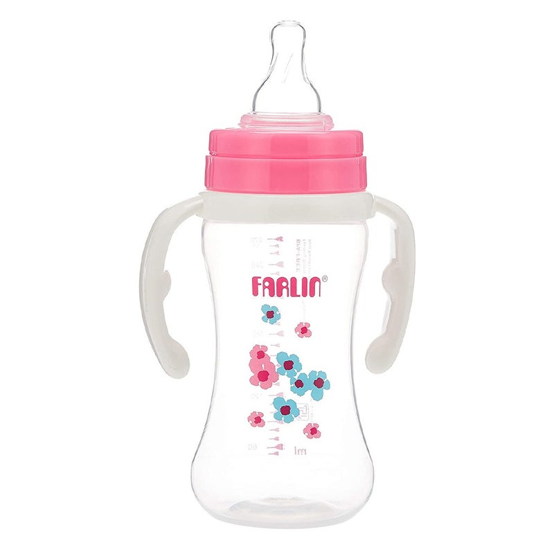 Farlin Seasons Series Wide Neck 270ml PP Feeding Bottle With Handle For 3 Months+ Baby, Pack of 1's
