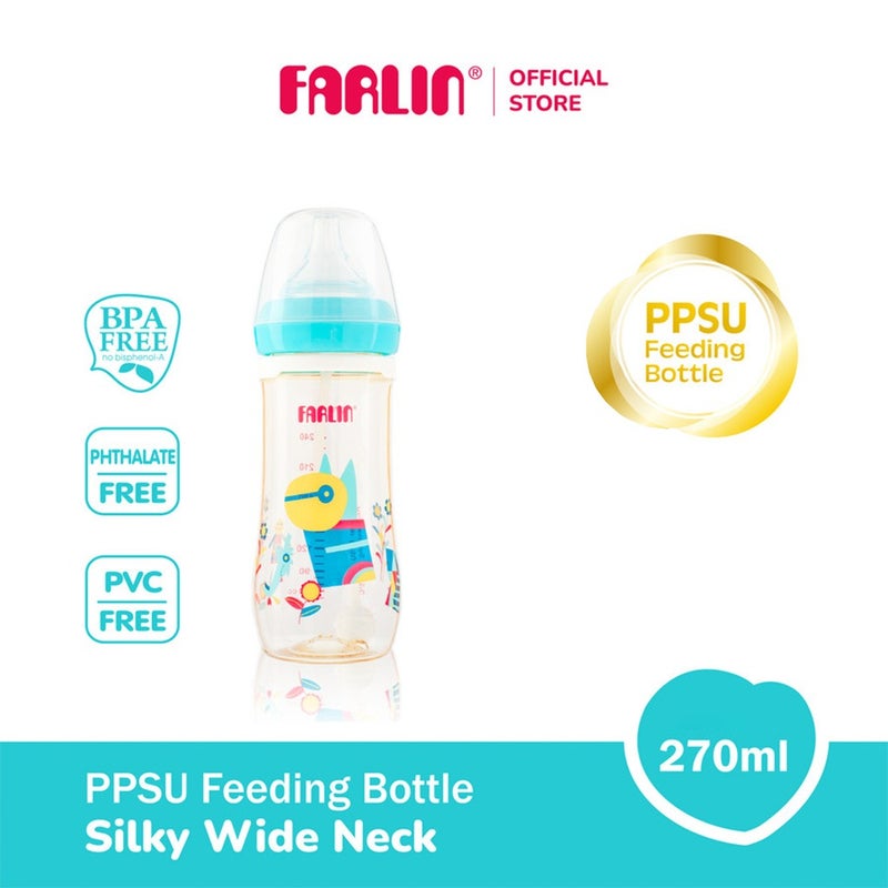 Farlin Silky PPSU Little Artist Collection 270ml Wide Neck Feeding Bottle For Baby AB-92009 (B), Pack of 1's