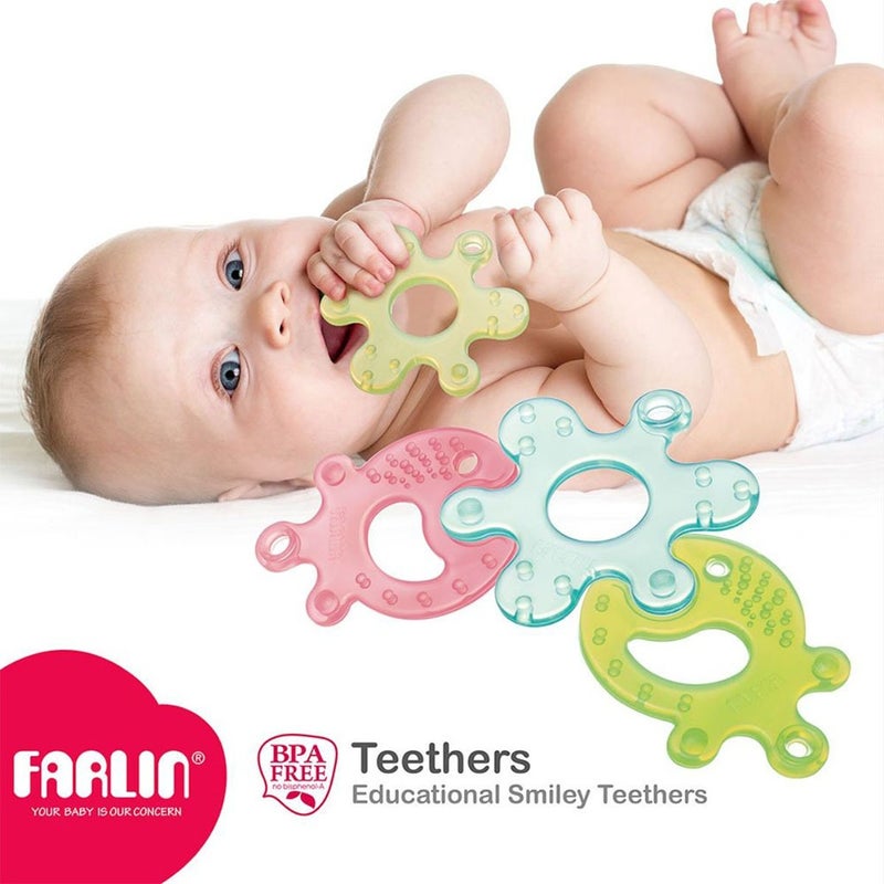 Farlin Educational Smiley Teether For 0 Months+ Baby, Pack of 1's