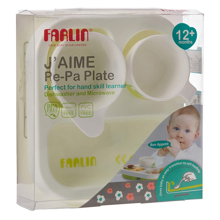 Farlin J'Aime Pe-Pa Plate For 12 Months+ Baby, Pack of 3 Pieces