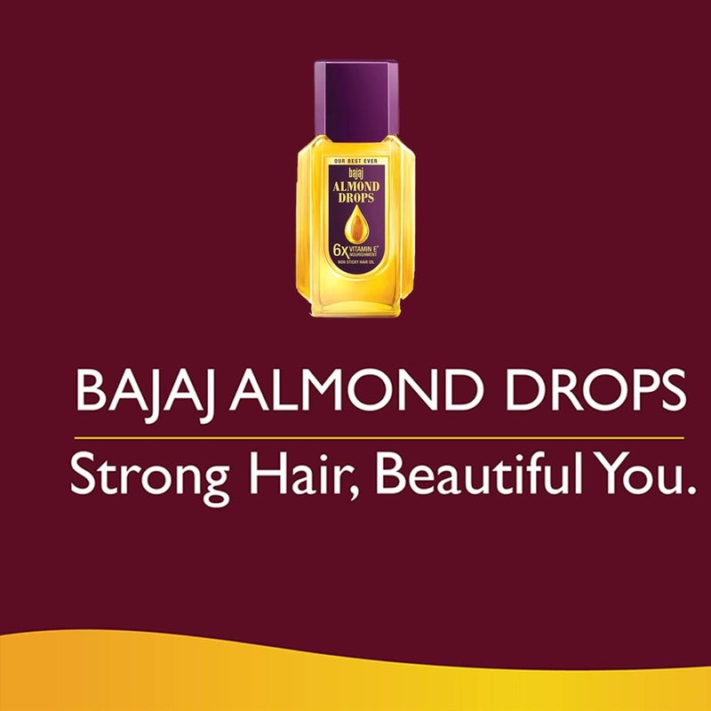 Bajaj Almond Drops Non Sticky Hair Oil For Reduced Hair Fall 100ml