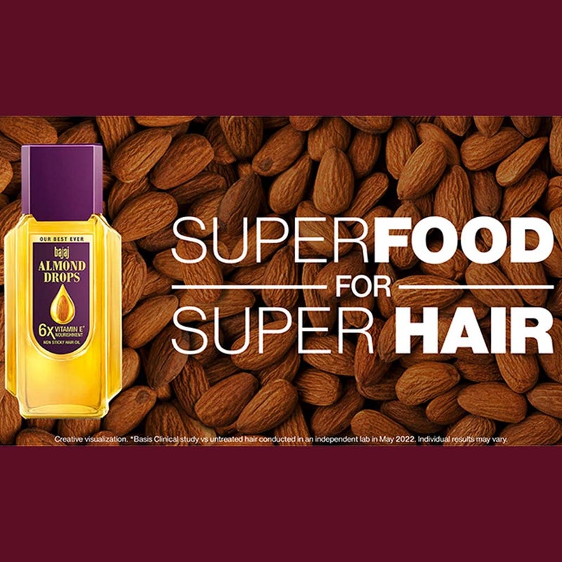 Bajaj Almond Drops Non Sticky Hair Oil For Reduced Hair Fall 100ml