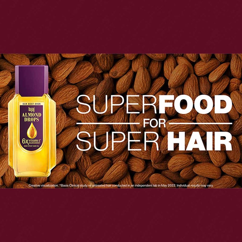 Bajaj Almond Drops Non Sticky Hair Oil For Reduced Hair Fall 300ml
