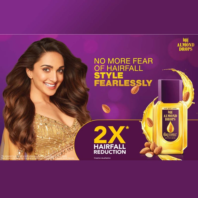Bajaj Almond Drops Non Sticky Hair Oil For Reduced Hair Fall 500ml