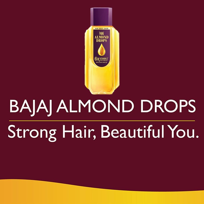 Bajaj Almond Drops Non Sticky Hair Oil For Reduced Hair Fall 500ml