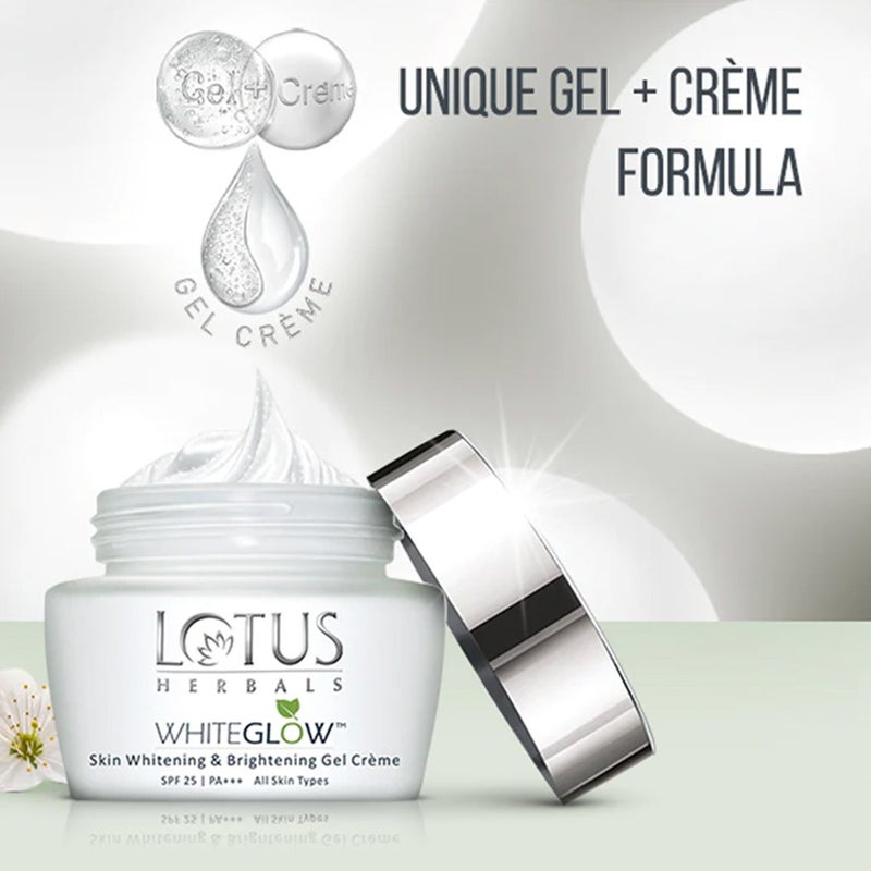 Lotus Herbals Whiteglow Skin Whitening & Brightening Gel Cream SPF 25 PA+++ 40g