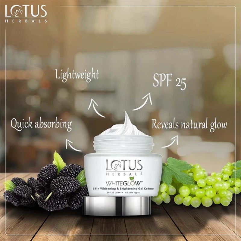 Lotus Herbals Whiteglow Skin Whitening & Brightening Gel Cream SPF 25 PA+++ 40g
